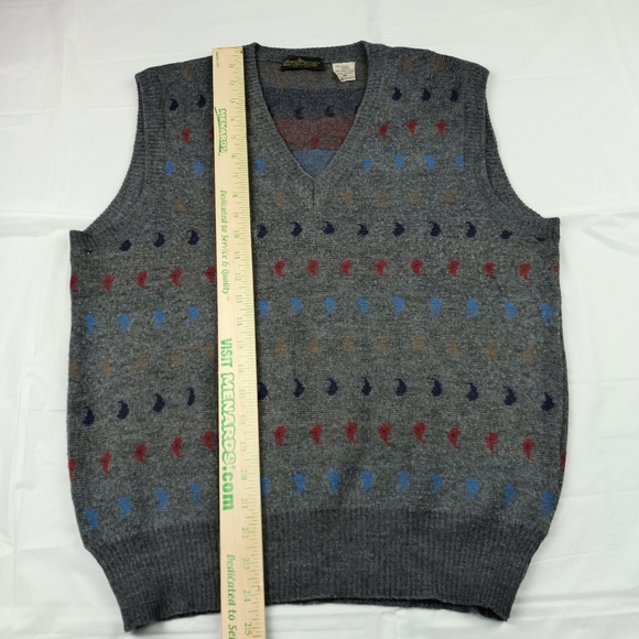 Boundary Waters Sweater Vest Mens Medium 45% Wool Pullover Made in Italy Vintage - Picture 8 of 10
